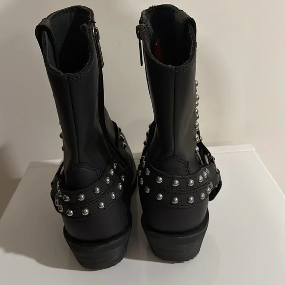 Harley-Davidson Women’s Linnea Leather Motorcycle Boots Black Size 9.5 NWOB - Picture 3 of 10